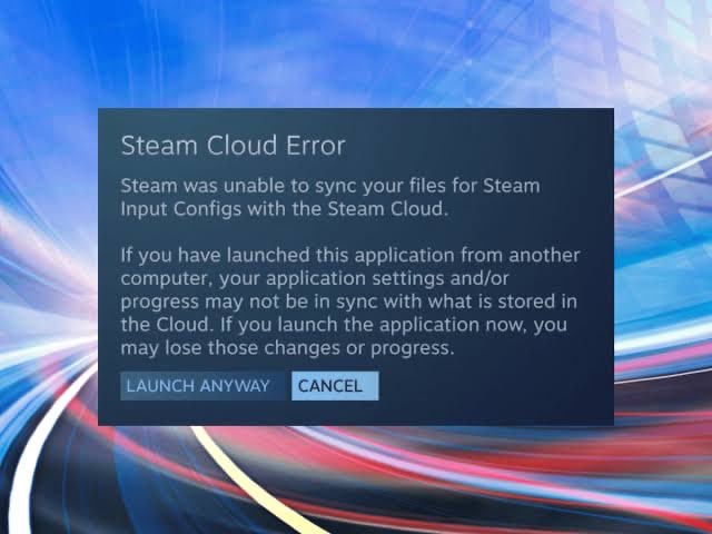 steam cloud sync error